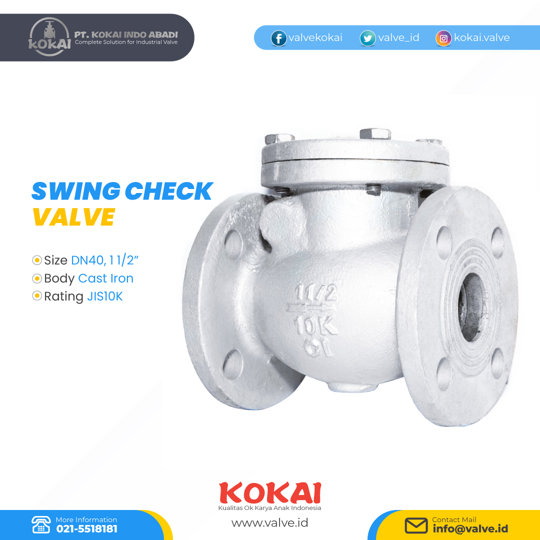 valve_id's tweet photo. Swing Check Valve JIS10K Cast Iron

KOKAI VALVE - Complete Solution for Industrial Valve
For Information &amp; Order
Whatsapp : 0858-8349-6821

#ballvalve #valve #gatevalve #butterflyvalve #valves #flange #globevalve #checkvalve #fitting #engineering #industri #watersupply https://t.co/78xNt8wVcL