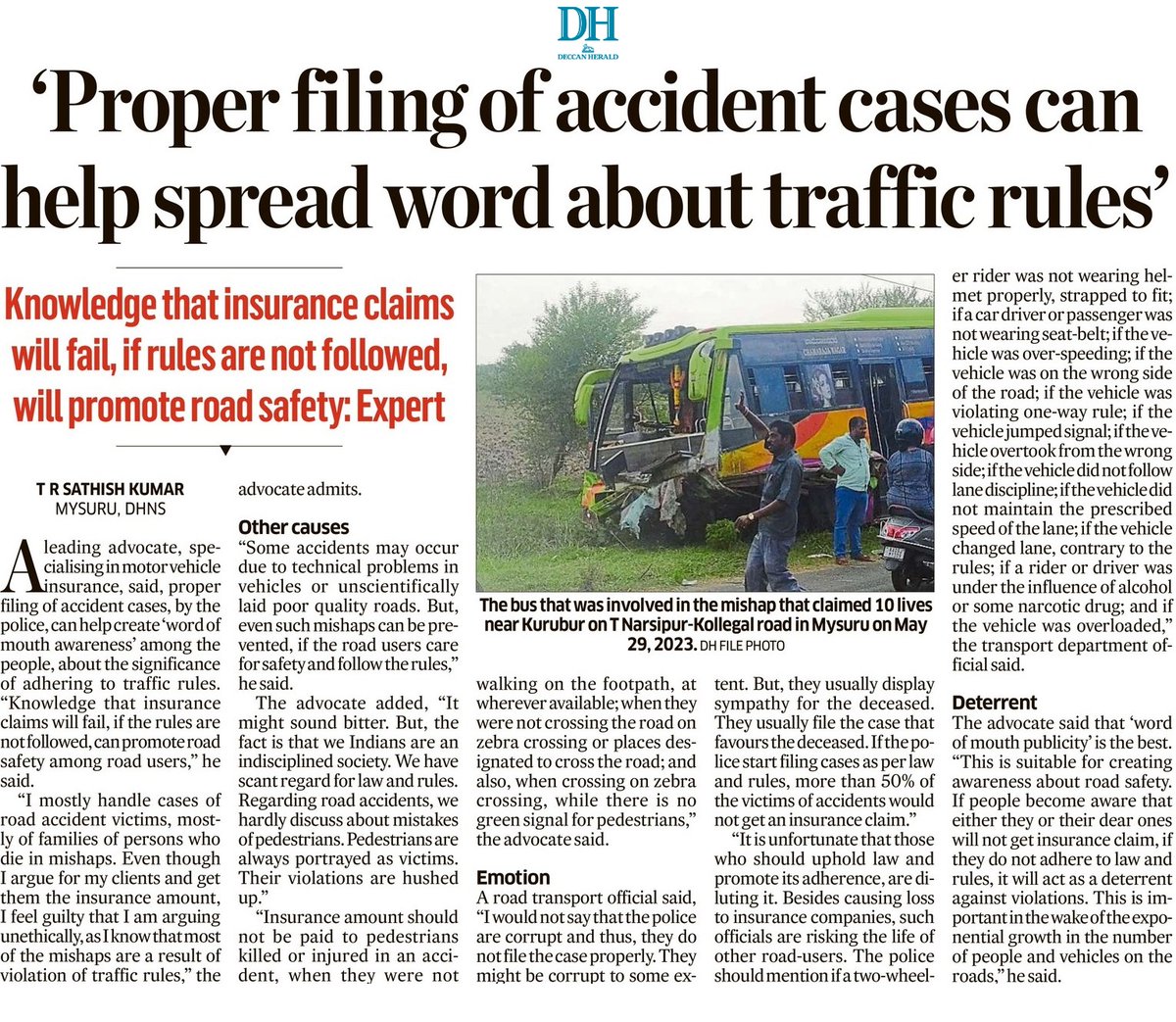 #RoadAccident #RoadRage #RoadSafety #insurance #motorinsurance #vehicle #vehicleinsurance #law #police #Traffic #trafficpolice #Legal #pedestrains #footpath #rules 
deccanherald.com/state/mysuru/p…