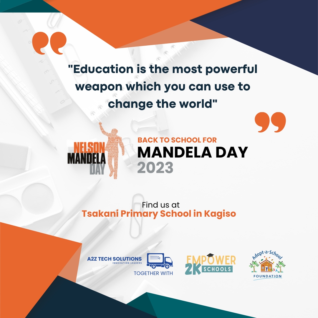 By changing the world around us we change ourselves, join us as we spread the Madiba magic with the kids of Tsakani Primary School, Krugersdorp.
#nelsonmandeladay #67minutes #Ai #MachineLearning #TechInnovation #DigitalTransformation #AIRevolution #Tech #TechUpdates