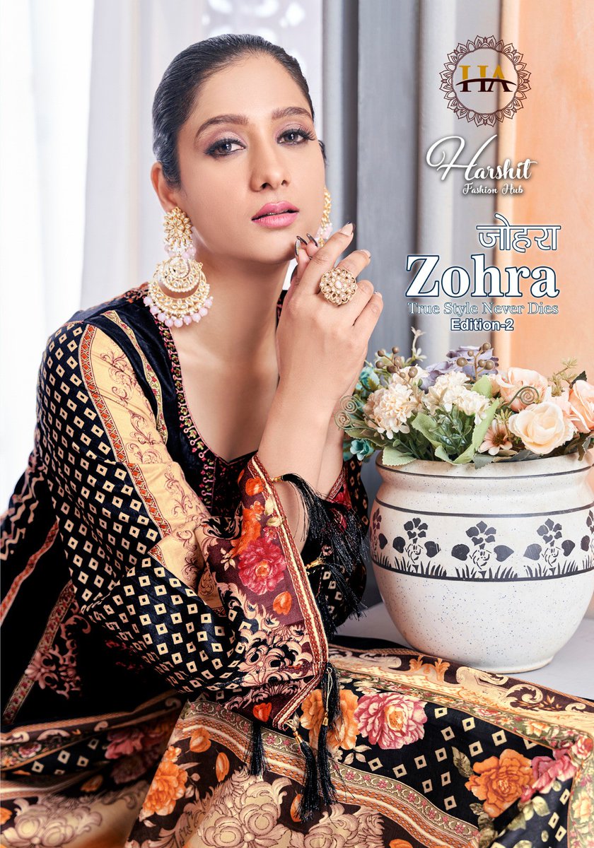 Harshit Fashion present Zohra edition -2 suits. Series: 1297-001 to 1297-008 Harshit Fashion A Trendy Fashion at Affordable Price Maan Fashion – Exporter, Wholesaler and Supplier of exclusive range of Designer Salwar Suit, Fancy Anarkali Suit,