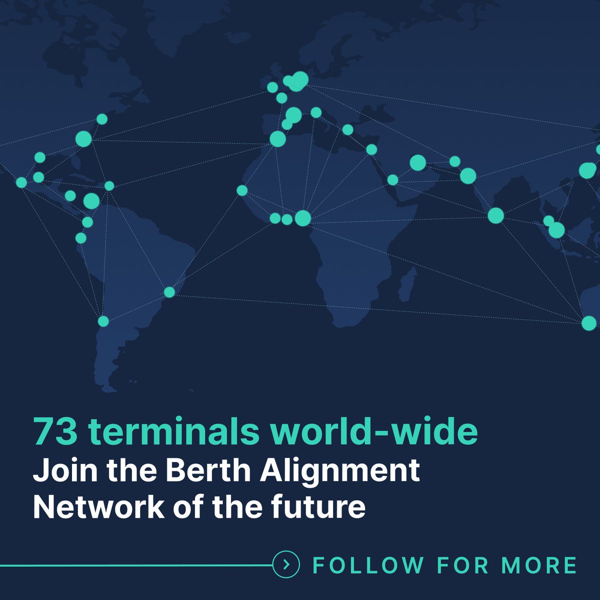 Portchain's tweet image. Join Portchain Connect and the 73 terminals in our network! Benefit from real-time updates, a centralized berth alignment workflow and embrace the digital handshake with Portchain! #operationalefficiency #berthalignmentnetwork
