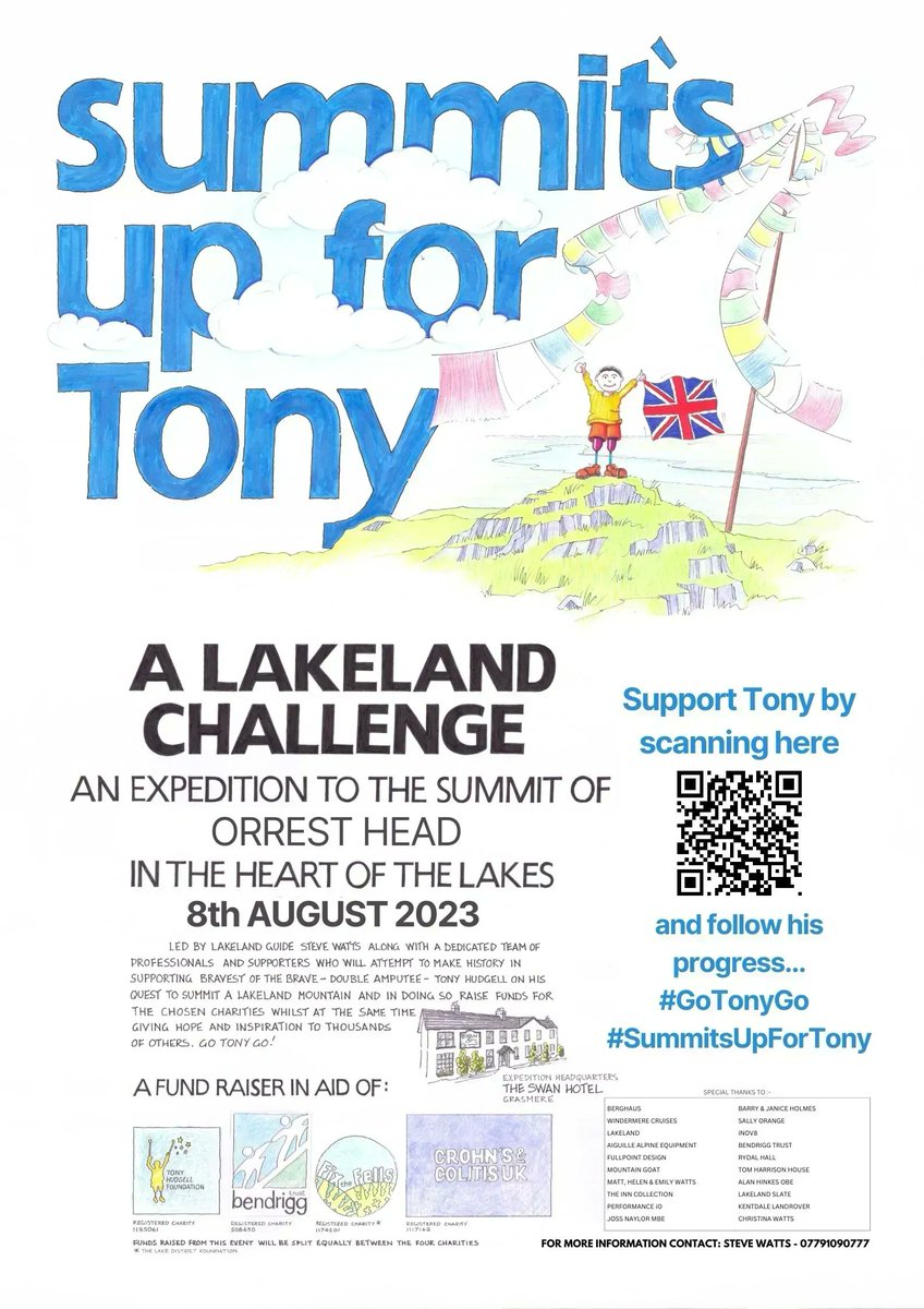 BendriggTrust's tweet image. Did you catch @tonyhudgellfoundation on @thismorning launching his latest challenge &apos;Summit&apos;s Up For Tony&apos;?  #SupportTony buff.ly/3Q3d88b     

@cumbriatourism @lakedistrictnpa @lakesfoundation @crohnscolitisuk
#GoTonyGo #SummitsUpForTony #AccessibleAdventure