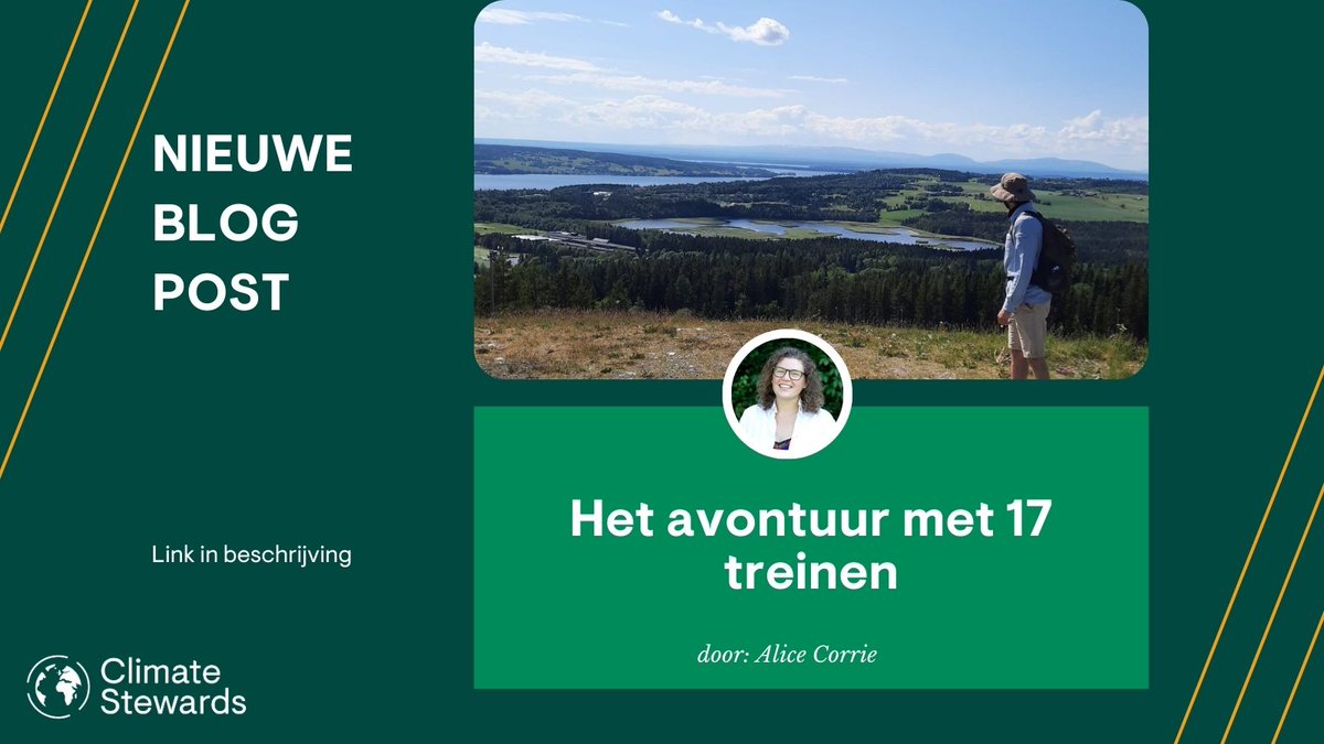 🚆Met de #trein op #vakantie? Onze collega Alice ging vanuit Engeland met de trein naar #Zweden: een waanzinnig avontuur. Weten hoe het haar bevallen is? Lees haar blog:

climatestewards.nl/het-avontuur-m…

#treinvakantie #treinleven #zorgvoordeschepping #duurzaam #klimaat #klimaatcrisis