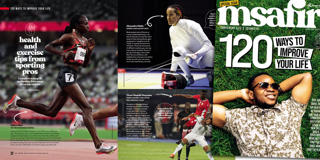 Kenya Airways Support (@kqsupport) on Twitter photo In #msafirimagazine,@TheSportsMoran shares 6 health & exercise tips from some of Kenya’s top athletes, including 5000m world champion Hellen Obiri and former Harambee Stars captain <a href="/VictorWanyama/">Victor Wanyama</a>. Read more: msafirimag.com! #kenyaairways #enrichinglifesjourneys #Msafiri In #msafirimagazine,@TheSportsMoran shares 6 health & exercise tips from some of Kenya’s top athletes, including 5000m world champion Hellen Obiri and former Harambee Stars captain <a href="/VictorWanyama/">Victor Wanyama</a>. Read more: msafirimag.com! #kenyaairways #enrichinglifesjourneys #Msafiri
