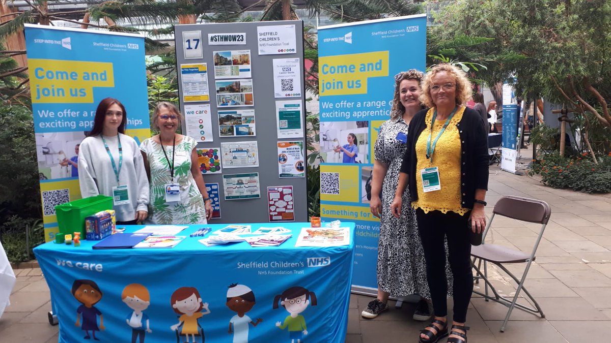Come and see us and have a chat at the  Jobs &amp; Career Fair ⚠️🚨TODAY in the winter gardens 

<a href="/SheffChildrens/">Sheffield Children's</a> staff here to chat about working with us, our exciting roles and joining our teams #jobs #careers #AHPsupportworkers
📅Today 
🗺️Sheffield Winter Gardens
⏲️10am - 3pm