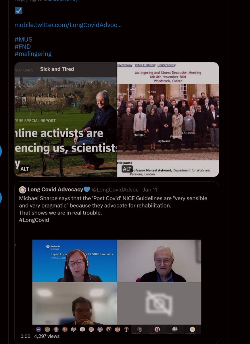 BenDeNevis1's tweet image. 🥀
       🕊️

The #Malingering and Illness Deception Conference,
Woodstock #Oxford, 2001

Psychiatrists alongside top executives from insurance giant #Unum and #DWP 

👉 bit.ly/3NPqYIE 👈
@SamFleurPearce 🖖

#pwME 
#pwLC 
@Govanhill_mag 
@meactionscot 
@Sci