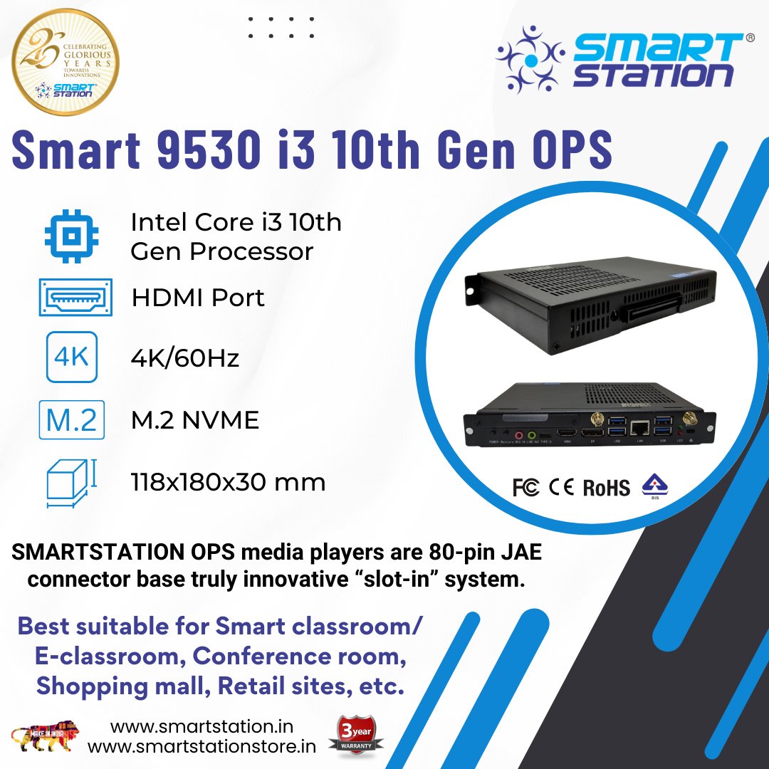 SmartStation11's tweet photo. #SMARTSTATION Smart 9530 i3 10th Gen OPS

For Detail Specifications visit: https://t.co/mHB8oQN8fB……   

#SMARTSTATION #OPS #intel #BoxComputer #PanelPC #computer #educartion #MediaPlayer #80pinJAE #conferencerooom #shoppingmall #retail #IFP #office #interactivedisplaypanel https://t.co/lYVJ0X7SB1