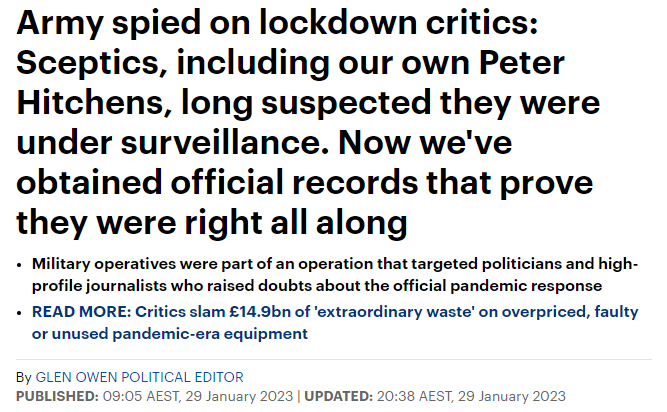 Jikkyleaks's tweet image. Hey @BritishArmy can you explain to the public why you funnelled money to the 77th Brigade to harass and threaten doctors and scientists who were speaking out to raise valid safety concerns in the public interest?

What do you call military activity against your own people?