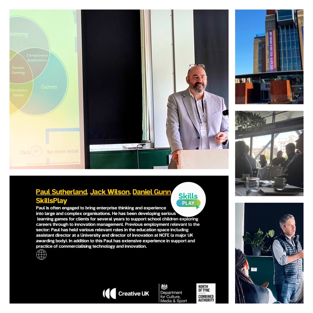 It was great to present the #BrightGame learning game creation platform at the launch of the #CreativeUK #investment bootcamp.  SkillsPlay Ltd. is one of a dozen diverse companies selected for the programme.  

The #BalticCentre for Contemporary Art was a great venue.