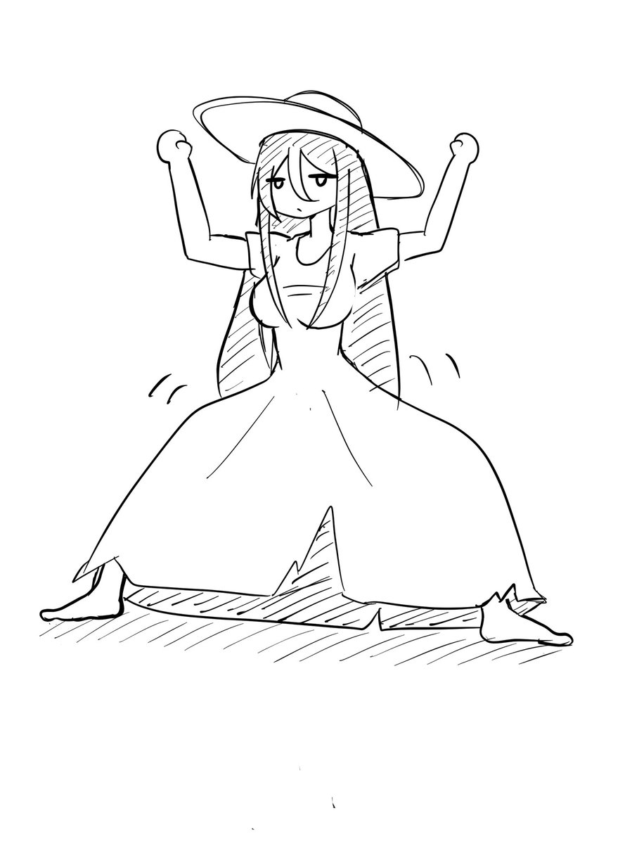 変な踊りする八尺様のラクガキ 