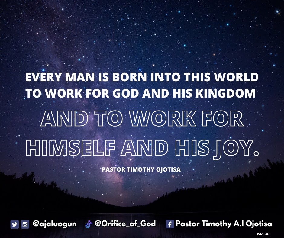 You are born to work. #workforgod #workforgodskingdom #workforyourself #workforyourjoy