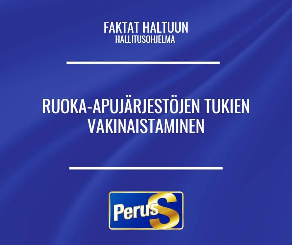 Tällä varmistetaan avustusjärjestöjen toimintaedellytykset. Hieno asia.👍 #hallitusohjelma #ruokaapu