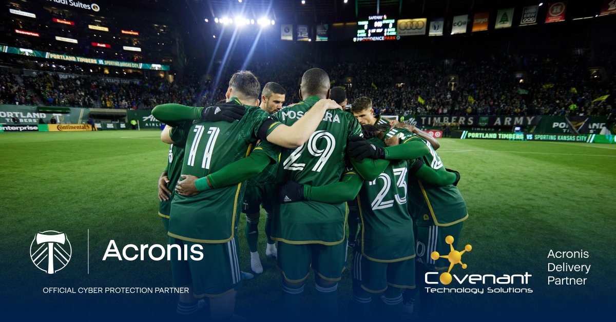 Acronis's tweet photo. 🌳 It's official, @timbersarmy We're proud to announce our new partnership with the @TimbersFC supported by our #TeamUp partner @CovenantTech970!

Together, we're excited to be supporting the Portland Timbers in fortifying their #CyberProtection posture.

#RCTID #MSP #CyberFit https://t.co/yqNPgMXiQ5
