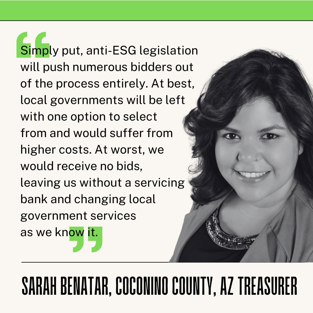ftlongterm's tweet image. AZ County Treasurer @sarahbenatar on anti-free market legislation: