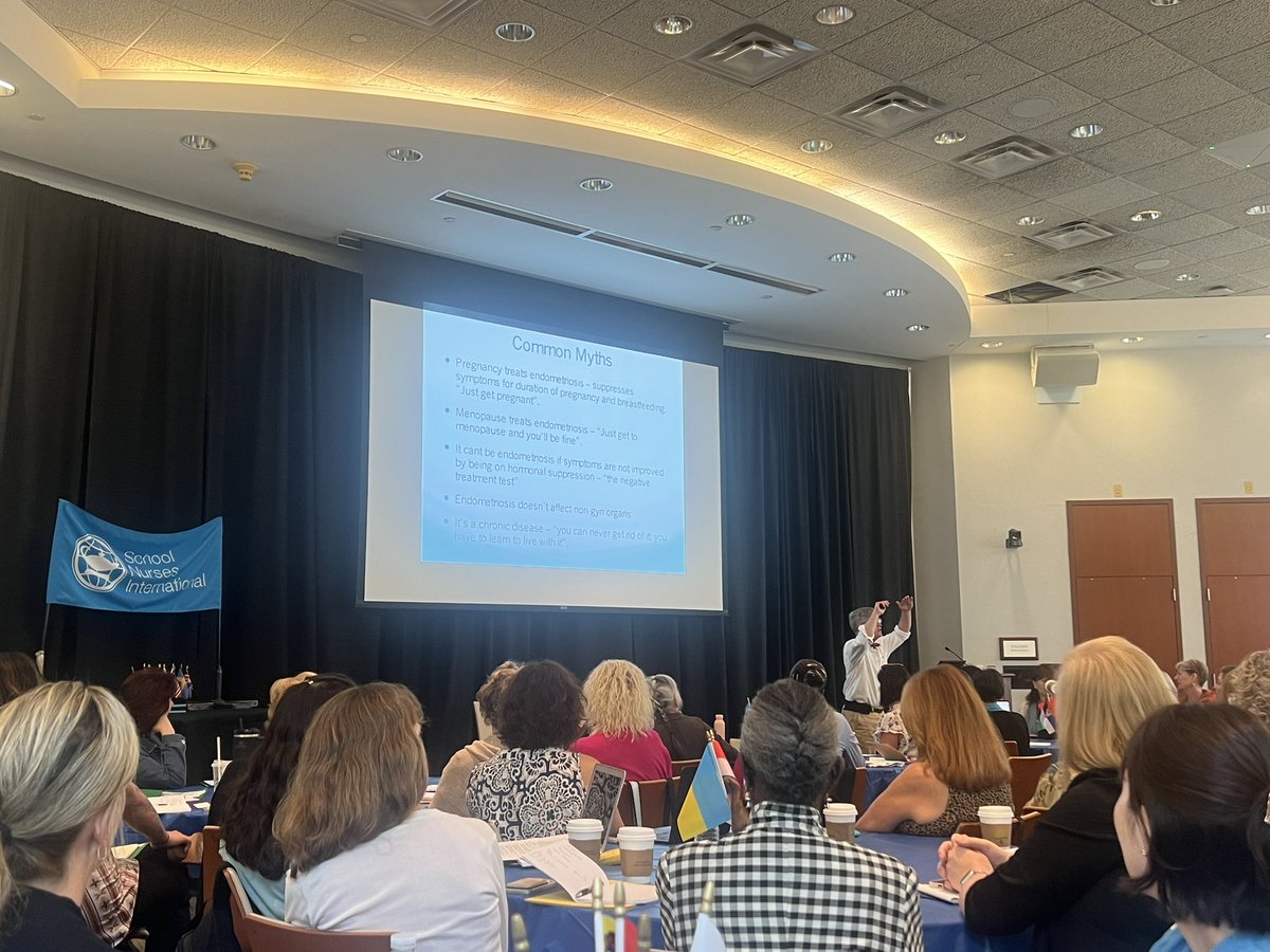 Dr. Kip McKenzie, presents on Endometriosis at the School Nurse International in Boston, MA USA “Hear it, teach others, advocate for students…” #SNI2023 #SchoolNursesCanHelp