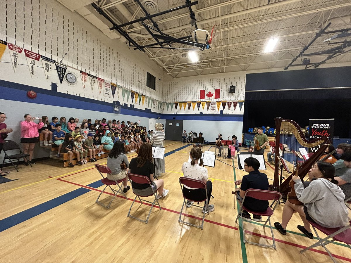 Thank you to the Windsor symphony for joining us today! My students were so excited, many said it was their first concert ever and they loved every minute of it! <a href="/ClaraHowitt/">Dr. Clara Howitt</a> @MlleParaschak #campwonder #GECDSBSLP2023