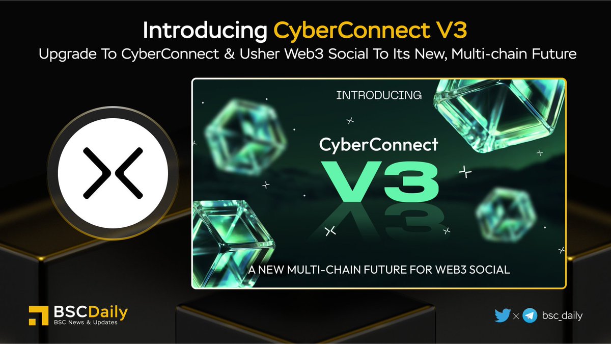 bsc_daily's tweet photo. 🎉 Introducing @CyberConnectHQ V3 - A New, Multi-Chain Future for Web3 Social 🧬

#CyberConnect V3 is a set of powerful upgrades to the CyberConnect social network protocol to usher web3 social into a new, multi-chain future.

More details will be shared soon.

Read more👇

#BNB https://t.co/ALKfEdddZk