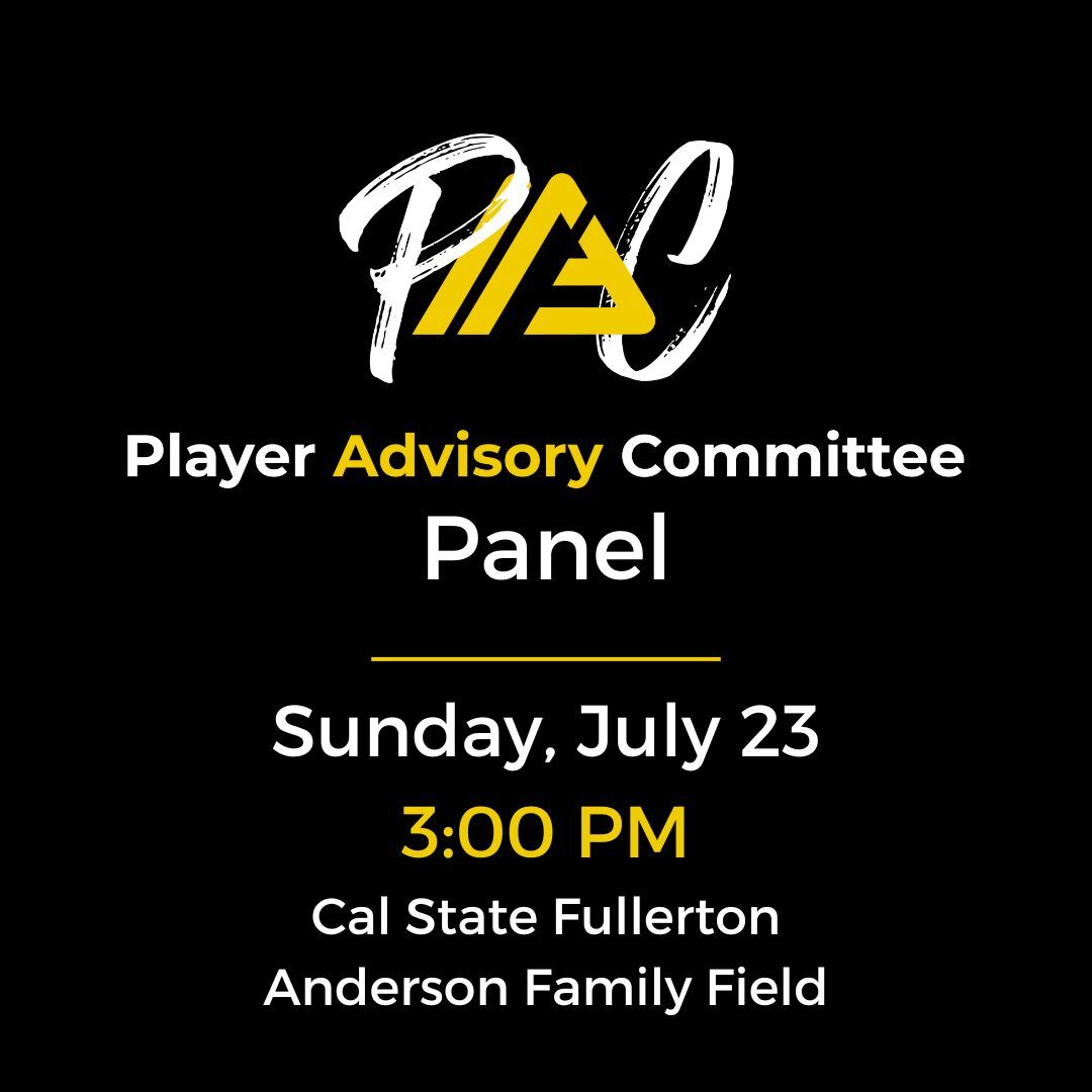 Calling all 18U, 16U & 10U AFCS Athletes! 📣

Join us for an athlete panel led by members of the Player Advisory Committee (PAC) 
🗓 Sunday, July 23 @ 3 PM PT
📍Cal State Fullerton Stadium

For athletes, by athletes! 
#alliancePAC