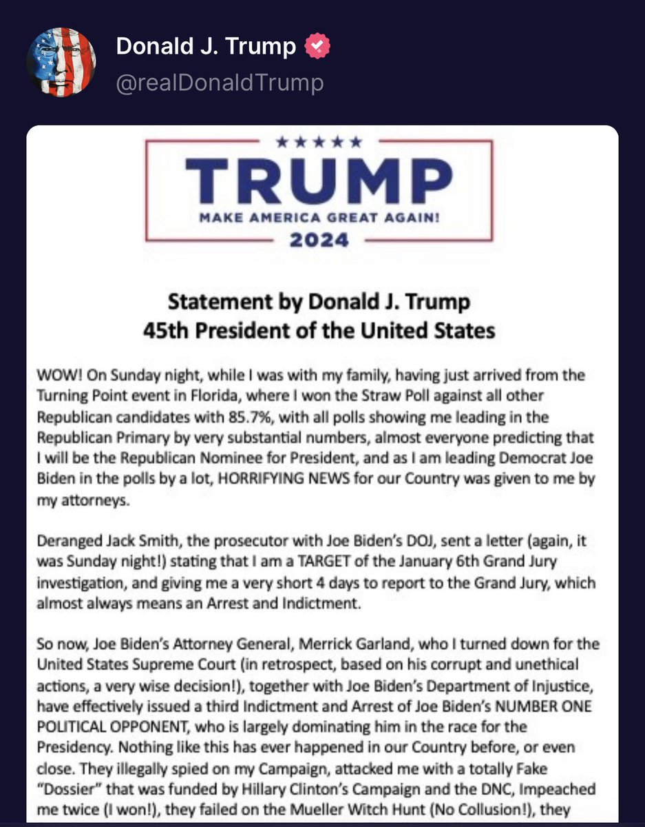 Congressman Byron Donalds (@repdonaldspress) on Twitter photo If President Trump is going to be indicted for his speeches before January 6th, then when is Senator <a href="/BernieSanders/">Bernie Sanders</a> going to be indicted for his speeches that led to the attempted murder of Steve Scalise and other Republicans? If President Trump is going to be indicted for his speeches before January 6th, then when is Senator <a href="/BernieSanders/">Bernie Sanders</a> going to be indicted for his speeches that led to the attempted murder of Steve Scalise and other Republicans?