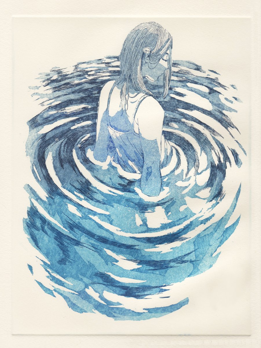 「#青い画像で涼を感じよう」|渡邊 春菜のイラスト
