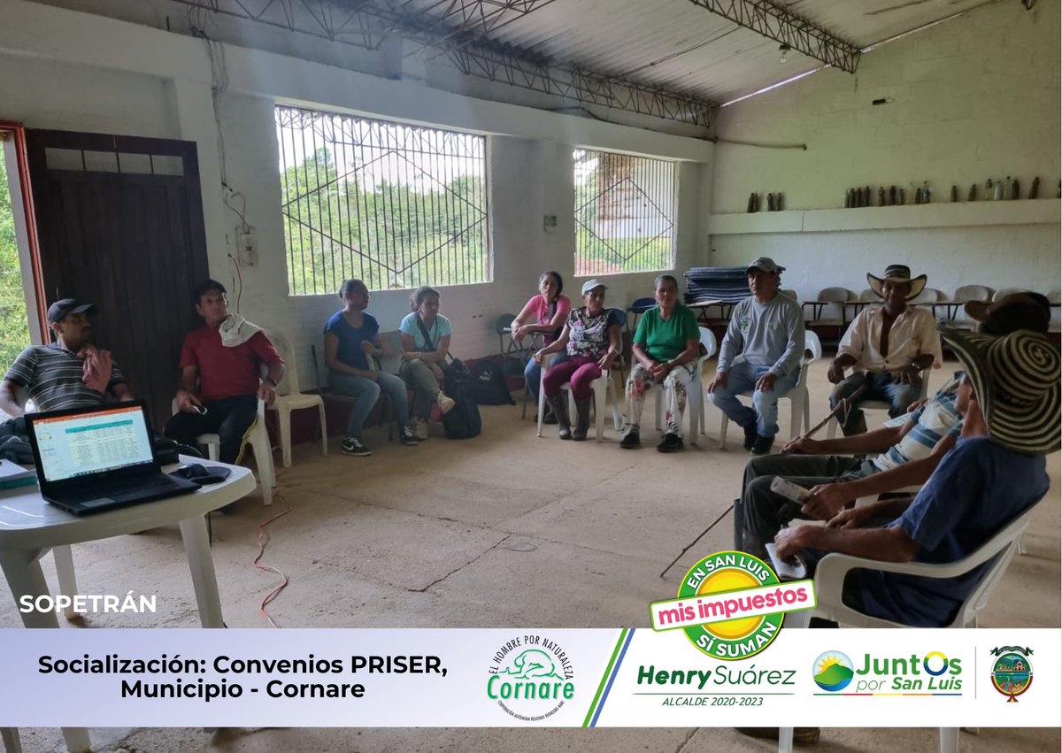 Henryesuarez's tweet photo. #Ahora Avanzamos en la socialización de los convenios #PRISE, entre el #Municipio y #Cornare en las veredas de #Salambrina #ElProdigio #LaEstrella y #Sopetrán. #AlcaldíaMunicipal #JuntosPorSanLuis https://t.co/qNsWSc0vCJ