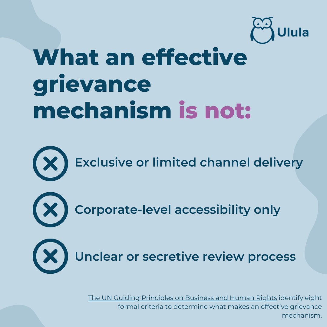 Many companies have some sort of grievance mechanism instituted, but many fail to penetrate the core, on-the-ground practices involved in business operations. Regulators are calling for tools to be accessible to all stakeholders, not just some Learn more: ow.ly/W7Tw50PaY5n