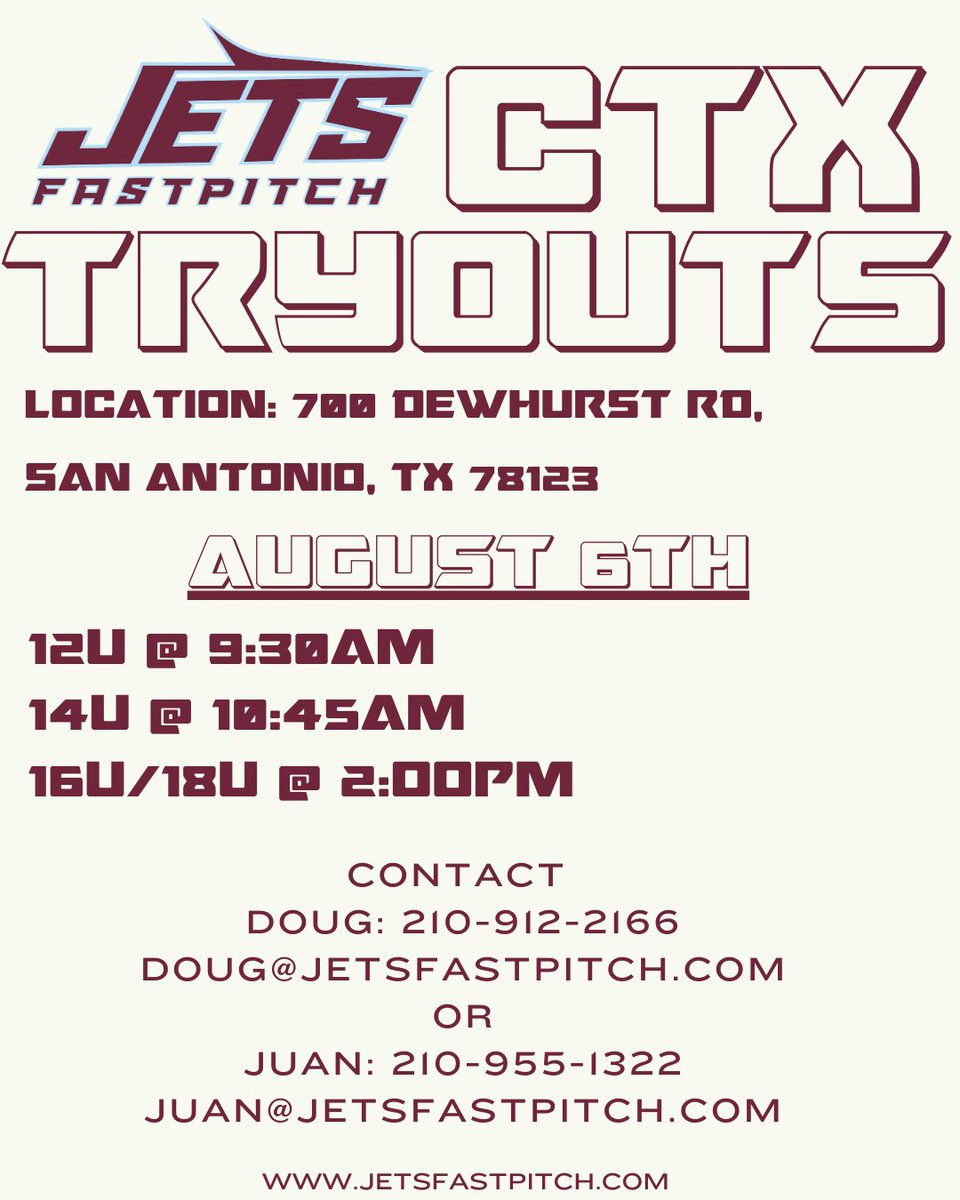 JetsFP's tweet photo. Announcing Jets Tryouts!🔥  https://t.co/c9ssre3SH3 #jetsfastpitch #jfp #educate #influence #empower https://t.co/AE8Ub6s87n