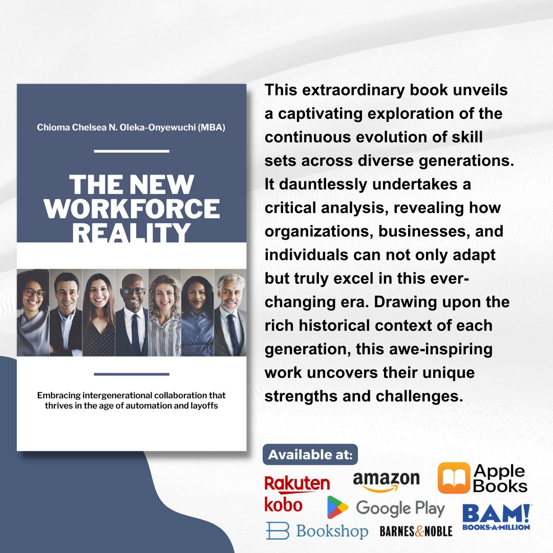 ccnoleka's tweet photo. "The New Workforce Reality" - Your ultimate guide to success in today's job landscape, with practical tips for employees and business owners.
.
#newworkforce #WorkforceReality #FutureOfWork #AutomationAndLayoffs #IntergenerationalCollaboration #ProfessionalDevelopment https://t.co/3XP3Sfjg9r