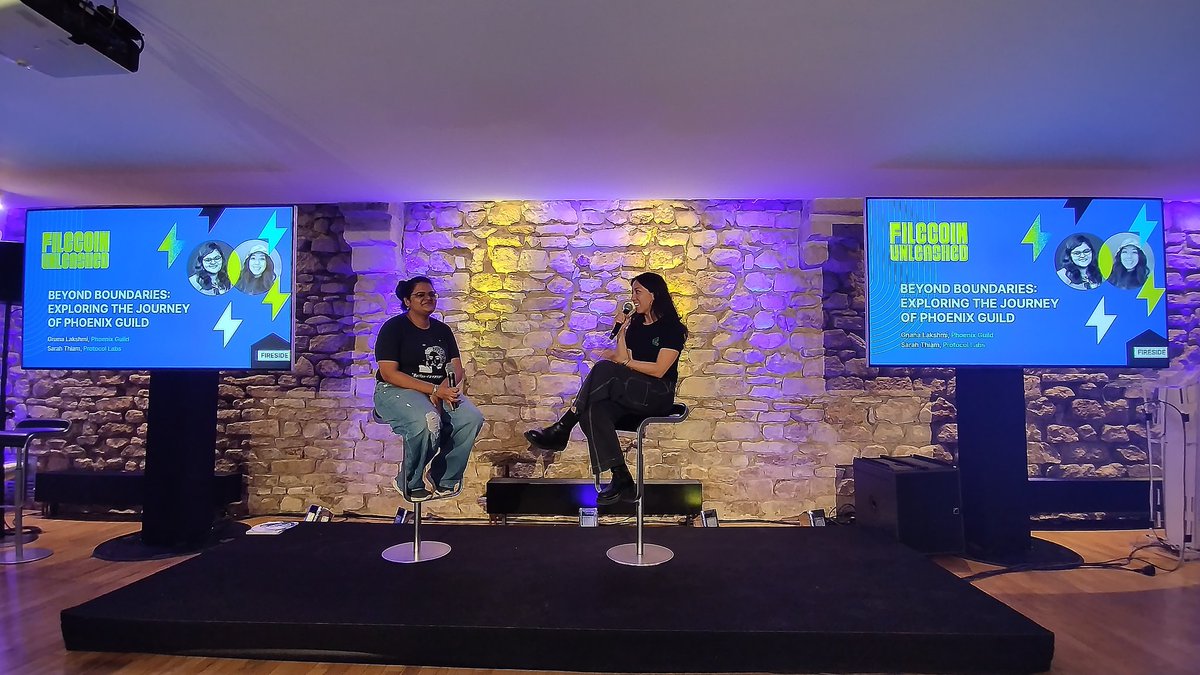VennilaSeshadri's tweet image. The GOAT @gyanlakshmi speaking about our amazing community @PhoenixGuildHQ here at the #filecoinunleashed event at Paris!