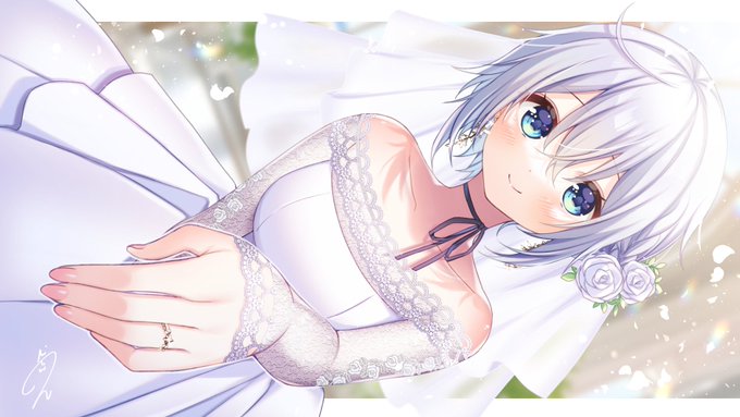 「breasts wedding dress」 illustration images(Latest)