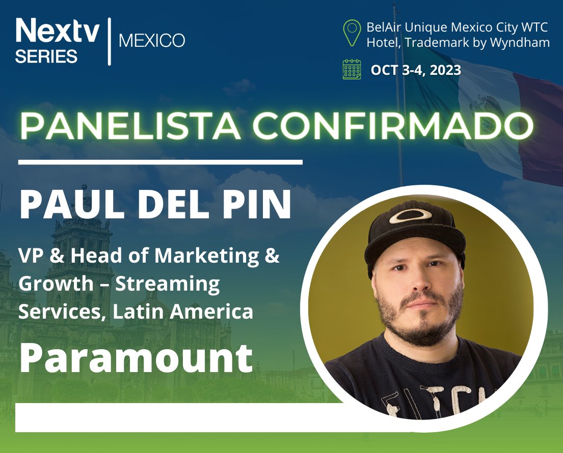pauldelpin's tweet photo. El 4 de Octubre estaré participando de @NextvSeries México hablando sobre el mercado del entretenimiento digital junto a colegas  de la industria. 

#NextvSeriesMexico #Streaming #Innovation #LATAM https://t.co/NdniWm8QyV