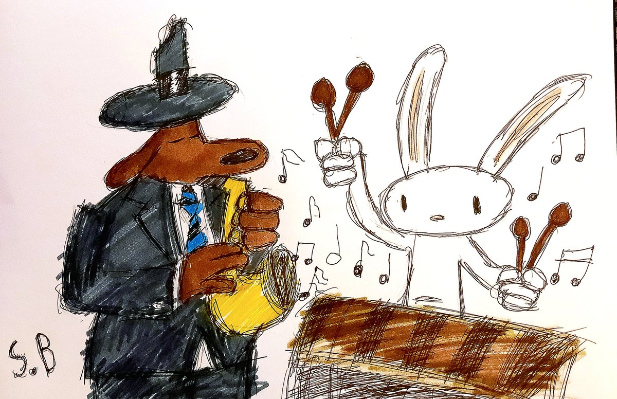 beanielo2's tweet photo. Sam and Max's Jazz Jam 
#SamandMax @skunkape https://t.co/tnYxGjRUuz
