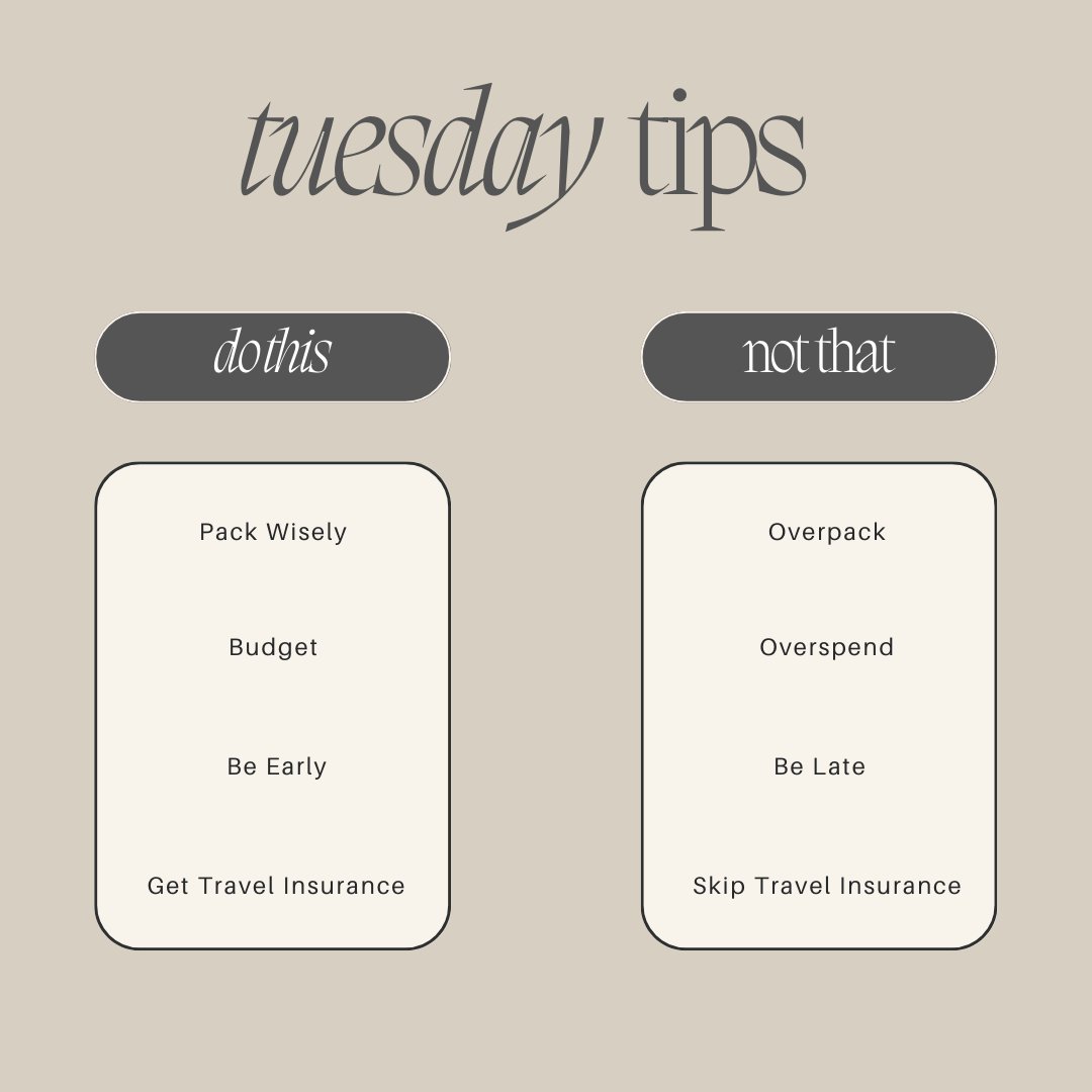 Do this, NOT that!

#traveltipstuesday #traveltips #travel #tips #tuesday #cruiseplannersofvalrico #konitzerfamilytravel