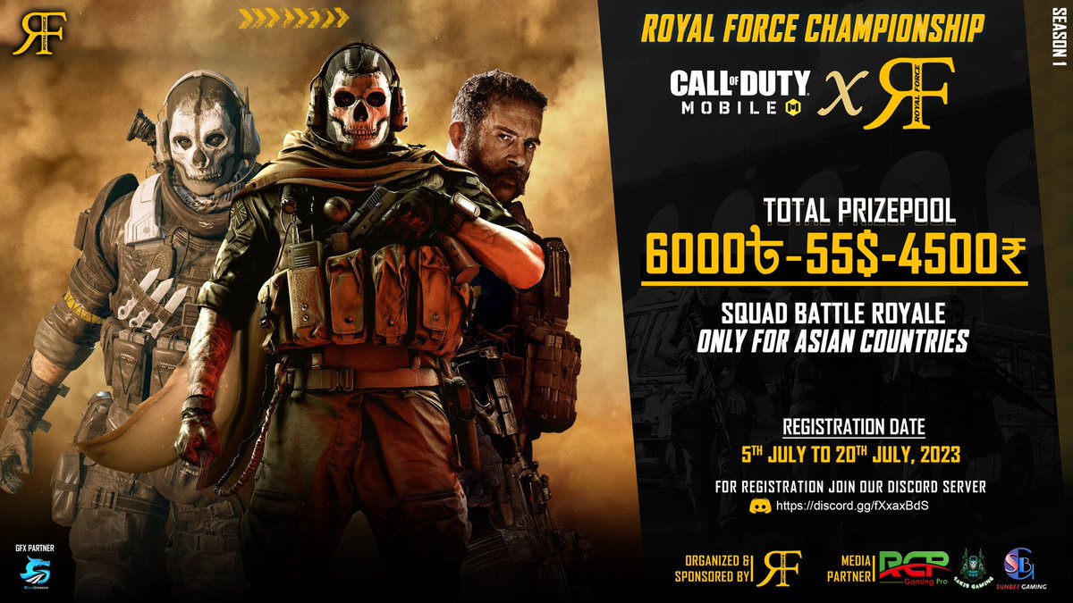 Codmrcpgaming's tweet photo. Royal Force Championship League 1 #CODMobile #tournament

Registration link : https://t.co/CkA4FckAkO https://t.co/GnGL8Djvly