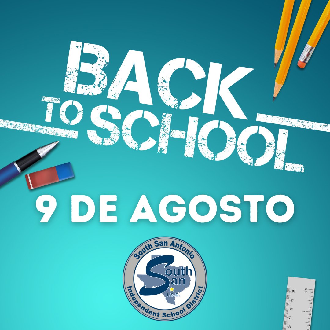 Friendly Reminder, SSAISD Family! We are just three weeks away from the First Day of School for the 2023-2024 school year!
We hope you enjoy the remainder of your summer break, we can't wait to see you back in the classroom on Wednesday, August 9. #nolimitsnobounds