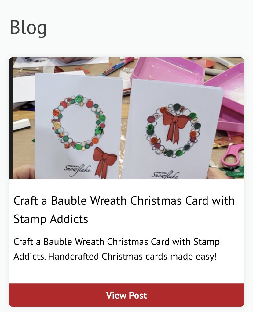 stix_2's tweet photo. NEW BLOG!

Head over to our blog to see what festive fun @chelleyhelley had at #stamperama and  how you can create your own Bauble Wreath Christmas Card with @stampaddicts.

https://t.co/5juwgQShT7

#handcraftedchristmas #stix2anything #handmadecards #handmadechristmas https://t.co/ARcbu9gDNy