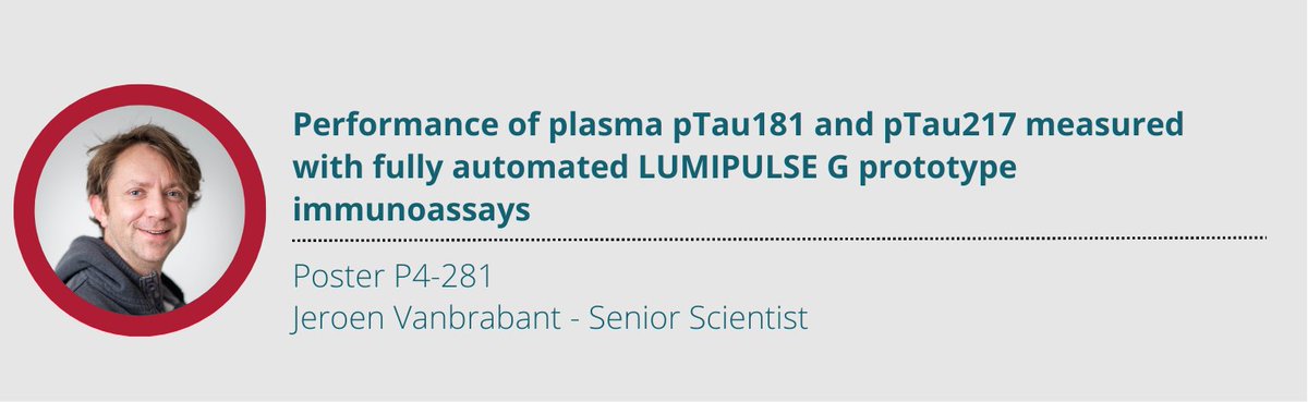 📢 Visiting #AAIC2023? 📢 🧠 Join us at today’s poster session and visit Jeroen to gain insight on the performance of plasma pTau181 and pTau217 measured with fully automated LUMIPULSE G prototype immunoassays 🧠