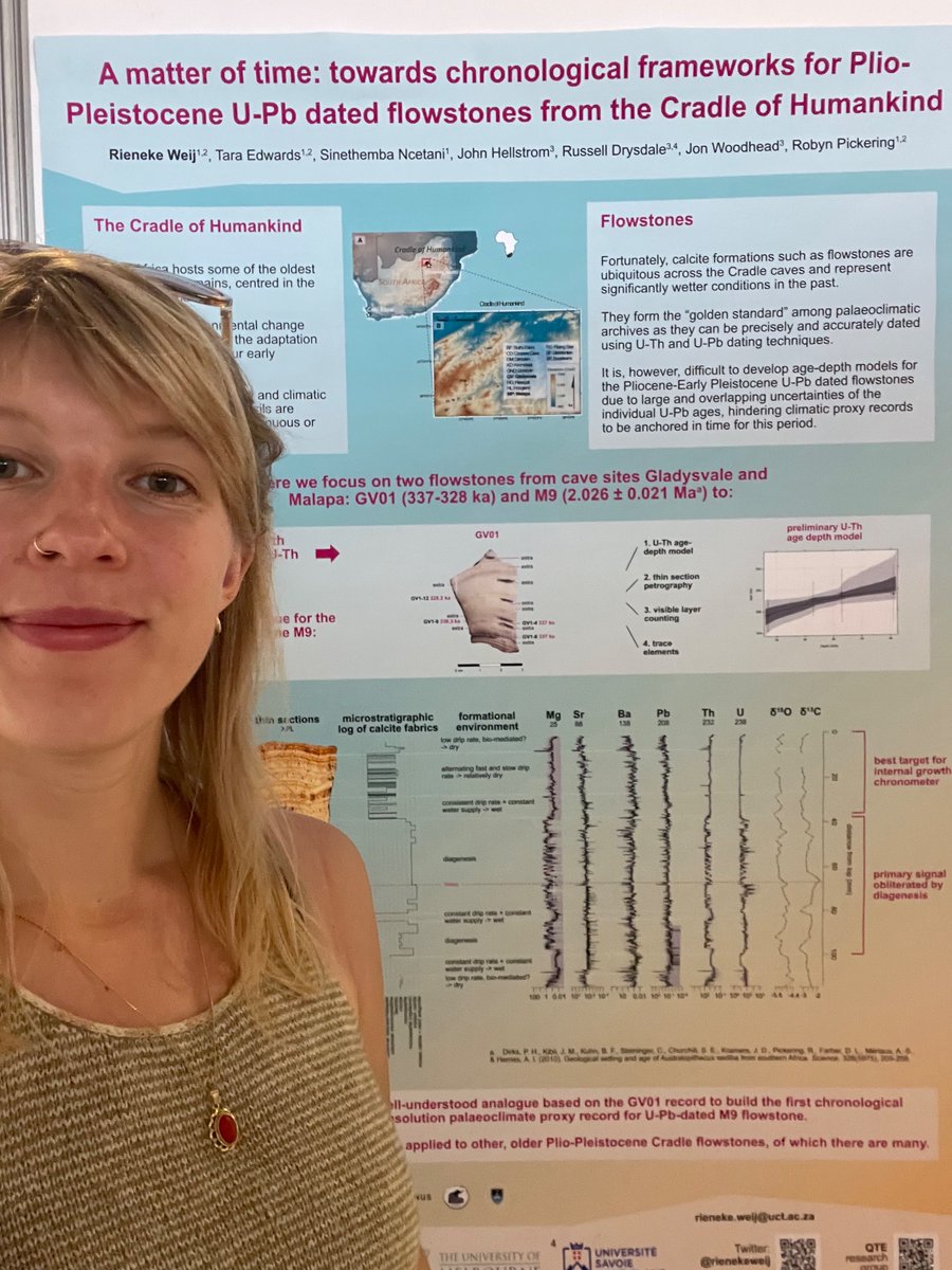 Survived my presentation on wet glacials🌧️/dry interglacials☀️ in subtropical AU
+ kept it cool at our poster on chronological frameworks from U-Pb dated flowstones from South Africa 👩🏼‍🔬

#InquaRoma2023

@heri_uct @UCTgeology