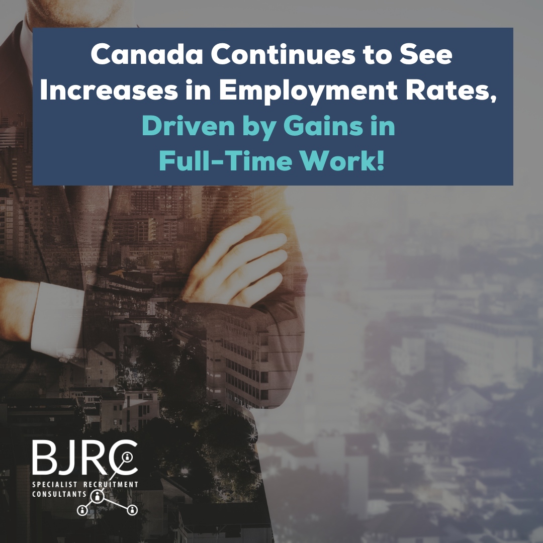 BjrcRecruiting's tweet photo. Employment continues to increase in Canada, driven by gains in full-time work! 

According to Statistics Canada's Labour Force Survey for June 2023, Canada continues to see increases in employment rates (up 0.3% from May). Click the link for the report; https://t.co/P0ZCcOKNQR https://t.co/EIQ7tvM9yb