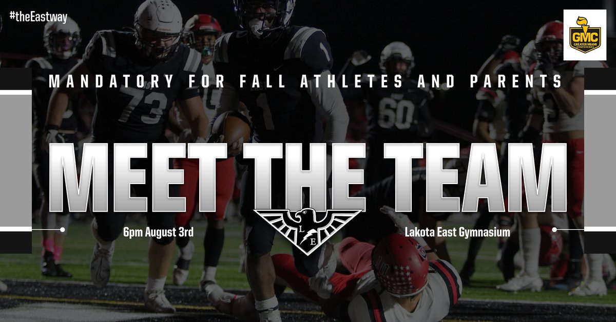 Mark your calendars for Fall Meet the Team night! Mandatory for all fall athletes and at least one parent. See you then @EAST_HAWKS!