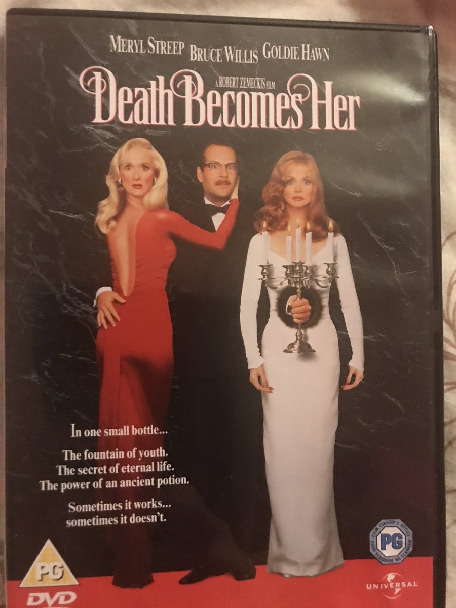 What are your thoughts on 

Death Becomes Her (1992)

I think it’s a fairly wacky and funny film with a real heartfelt message about life. This is a cautionary tale about the importance of growing old gracefully and living life to the fullest. 

👍🏻or👎
#HorrorFamily4Life