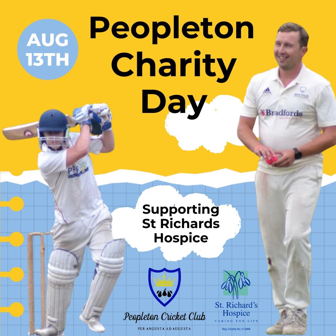 We’re looking forward to our upcoming Charity Day, in aid of St Richard’s Hospice (and Matt Clements’ London Marathon 2024 run on their behalf). 

Stick Sunday 13th August in your diary, and come along to watch some exciting cricket and enjoy the other events of the day!
