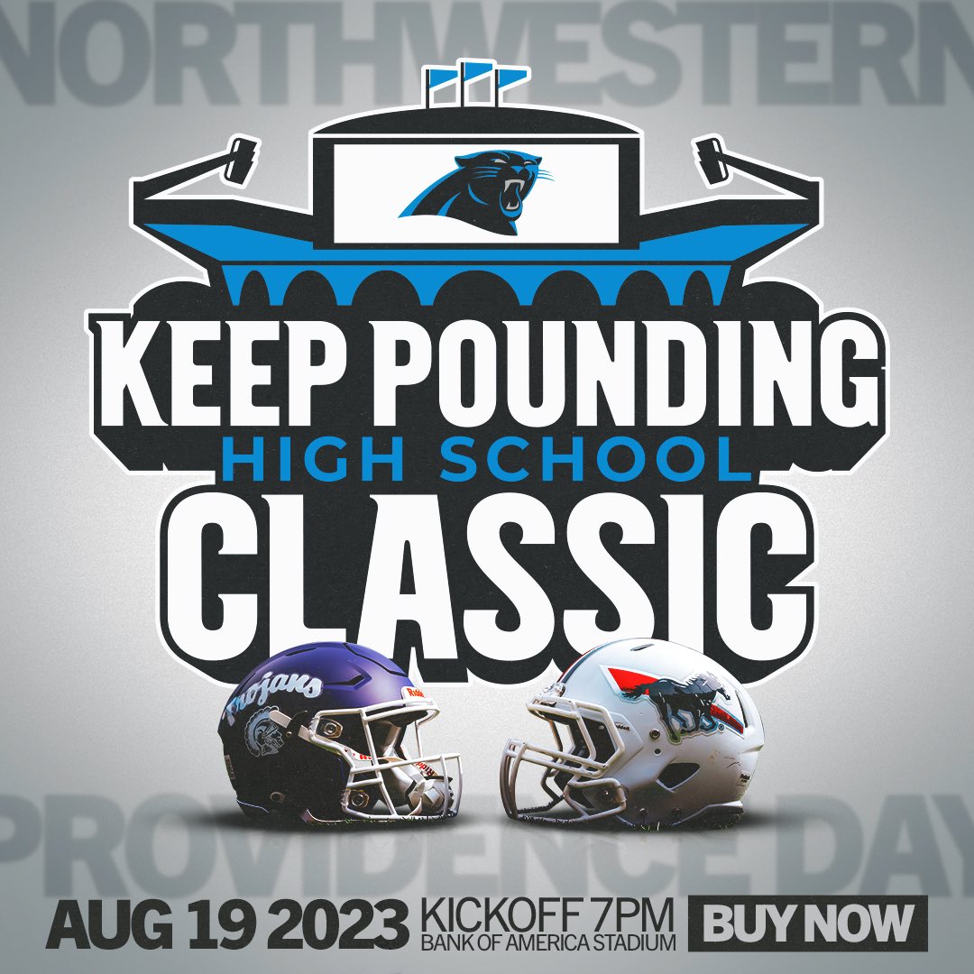 The FIRST ever high school football game in Bank of America Stadium Ticket link 🎟️ bit.ly/3D9sGQ1