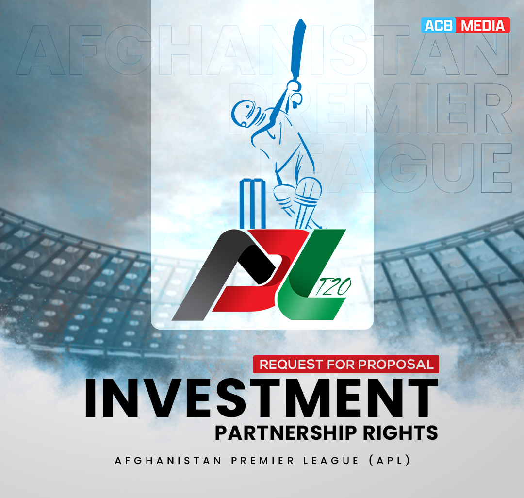 ACBofficials's tweet image. 📢 ANNOUNCEMENT 

ACB is excited to announce the RFP for the Investment Partnership Rights of APL. Join us in shaping the future of the Afghanistan Premier League! 🤩

📆 Submit your proposals by Friday, August 11, 2023. 

Details &amp;amp; 📎: rb.gy/zgjo8 #APL | #APLT20