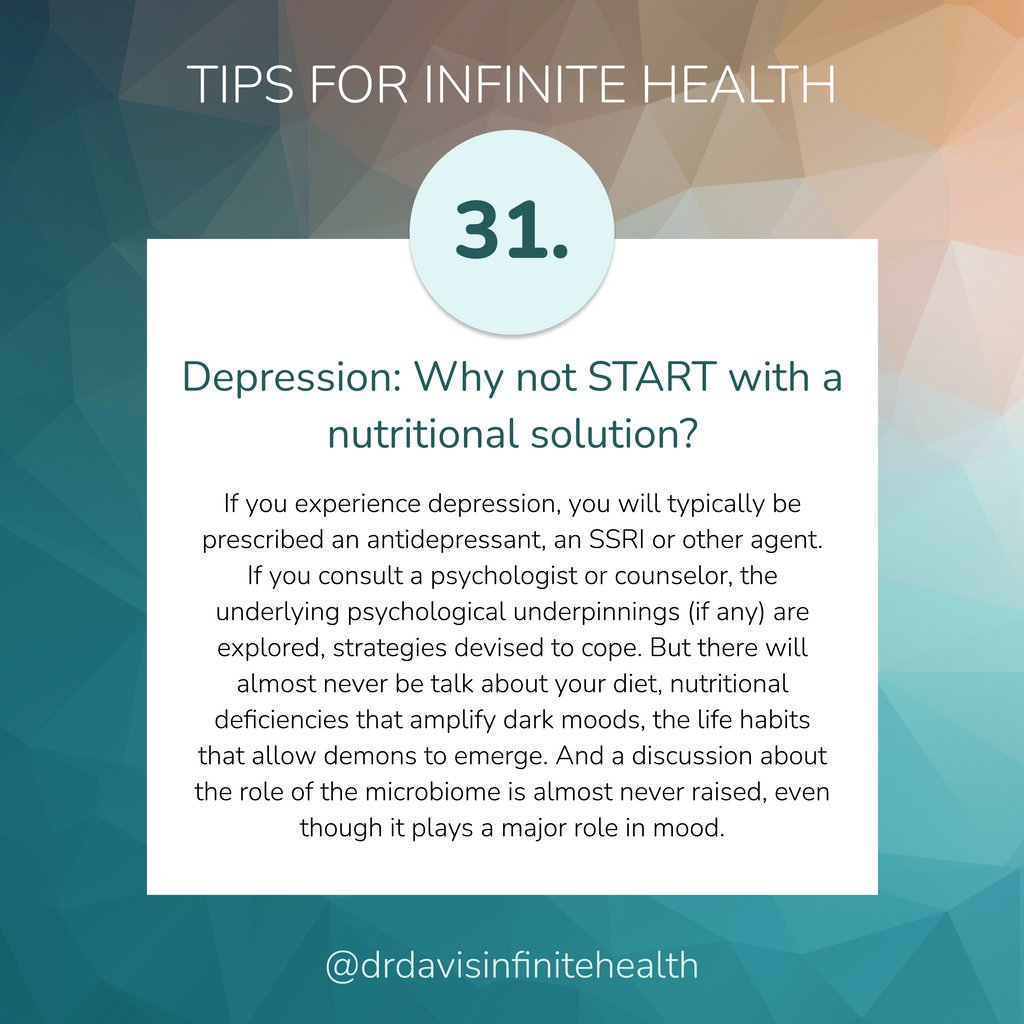 Have you ever considered that your diet and nutritional deficiencies could amplify your dark moods or contribute to the emergence of depressive symptoms? Surprisingly, these factors are rarely discussed in traditional approaches to depression. l8r.it/iXAJ