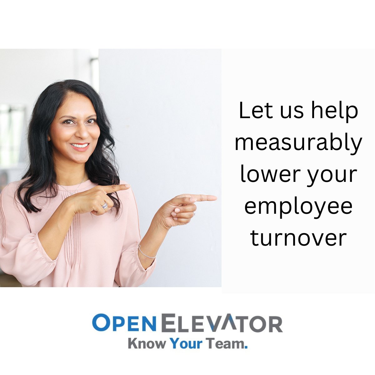 OpenElevator's tweet image. Want to measurably lower your employee turnover?
OpenElevator can help. 

We gather data from your team and analyze it, leveraging our proprietary algorithm, to deliver your powerful employee retention strategy!

Want to learn more 👉 openelevator.com

#management #hr