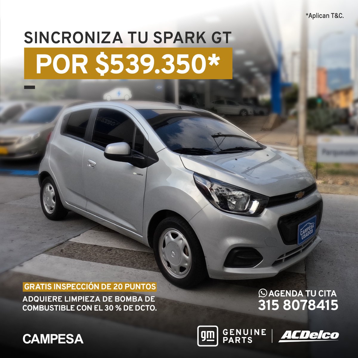 CampesaSA's tweet photo. Ven a Campesa y sincroniza tu 𝗦𝗣𝗔𝗥𝗞 𝗚𝗧 por solo: $𝟱𝟯𝟵.𝟯𝟱𝟬*
📷GRATIS INSPECCIÓN DE 20 PUNTOS
📷ADQUIERE LIMPIEZA DE BOMBA DE COMBUSTIBLE CON EL 30% de dto.
𝗔𝗚𝗘𝗡𝗗𝗔 𝗧𝗨 𝗖𝗜𝗧𝗔 𝗘𝗡 𝗡𝗨𝗘𝗦𝗧𝗥𝗢𝗦 𝗧𝗔𝗟𝗟𝗘𝗥𝗘𝗦: 𝟯𝟭𝟱𝟴𝟬𝟳𝟴𝟰𝟭𝟱 https://t.co/7r56S9wc03