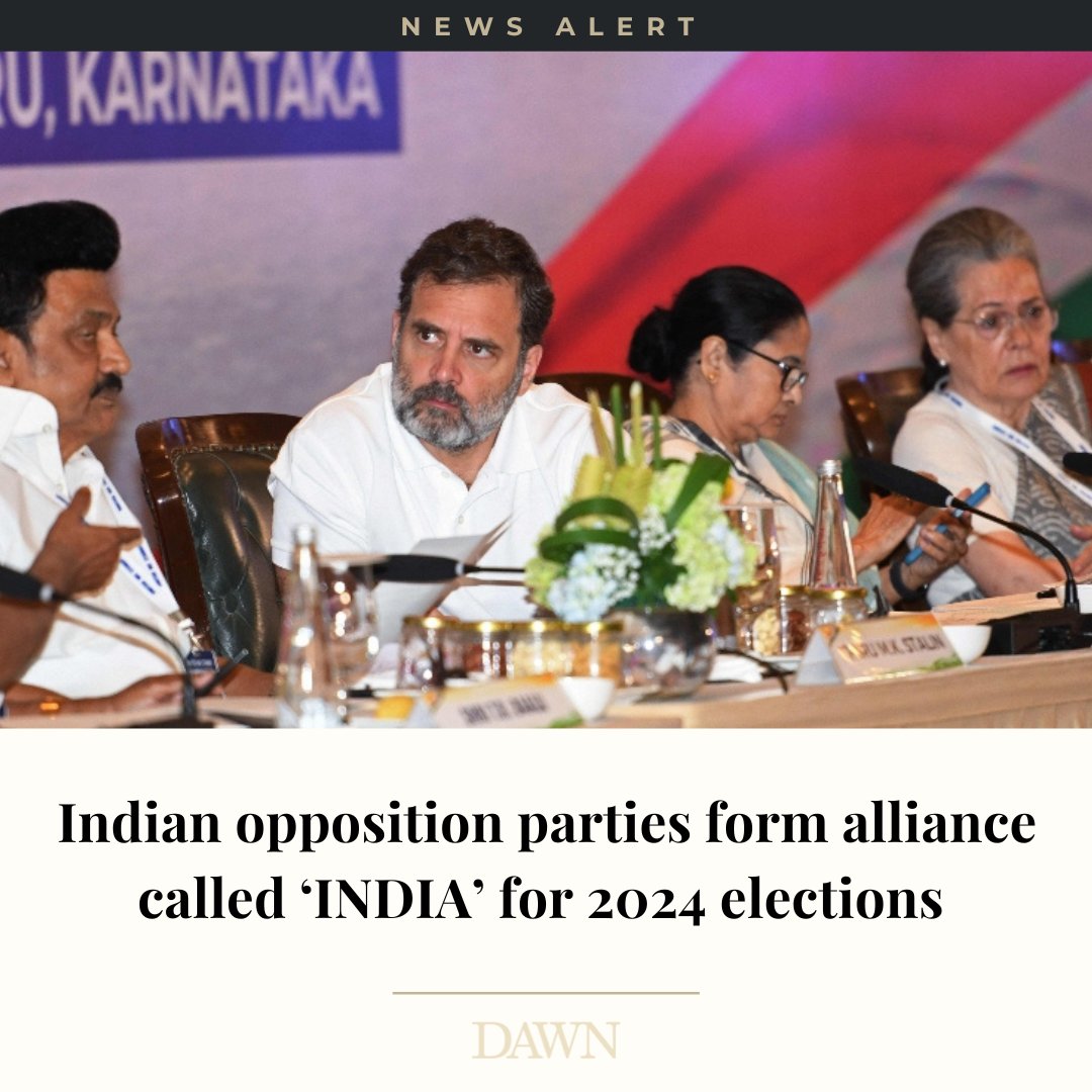 Indian opposition parties form 'INDIA' alliance