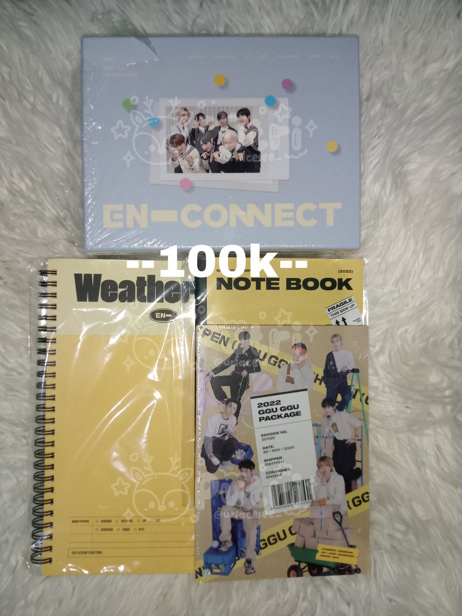 wts (want to sell)

- jungwon hoodie + sunoo chibi + tc ni-ki + dicon jungwon 155k
- dvd en-connect + dairy sg22 + notebook gguggu 23 + photobook gguggu 23 100k

inc packing, exc biaya adm oren
keep event with dp

mention after dm