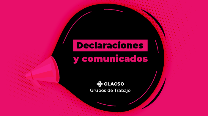 📣 No a la represión y a la criminalización de la oposición y la protesta social en la provincia argentina de Jujuy
❗Comunicado de diversos Grupos de Trabajo CLACSO:
🖇️ Leer más: clacso.org/no-a-la-repres…